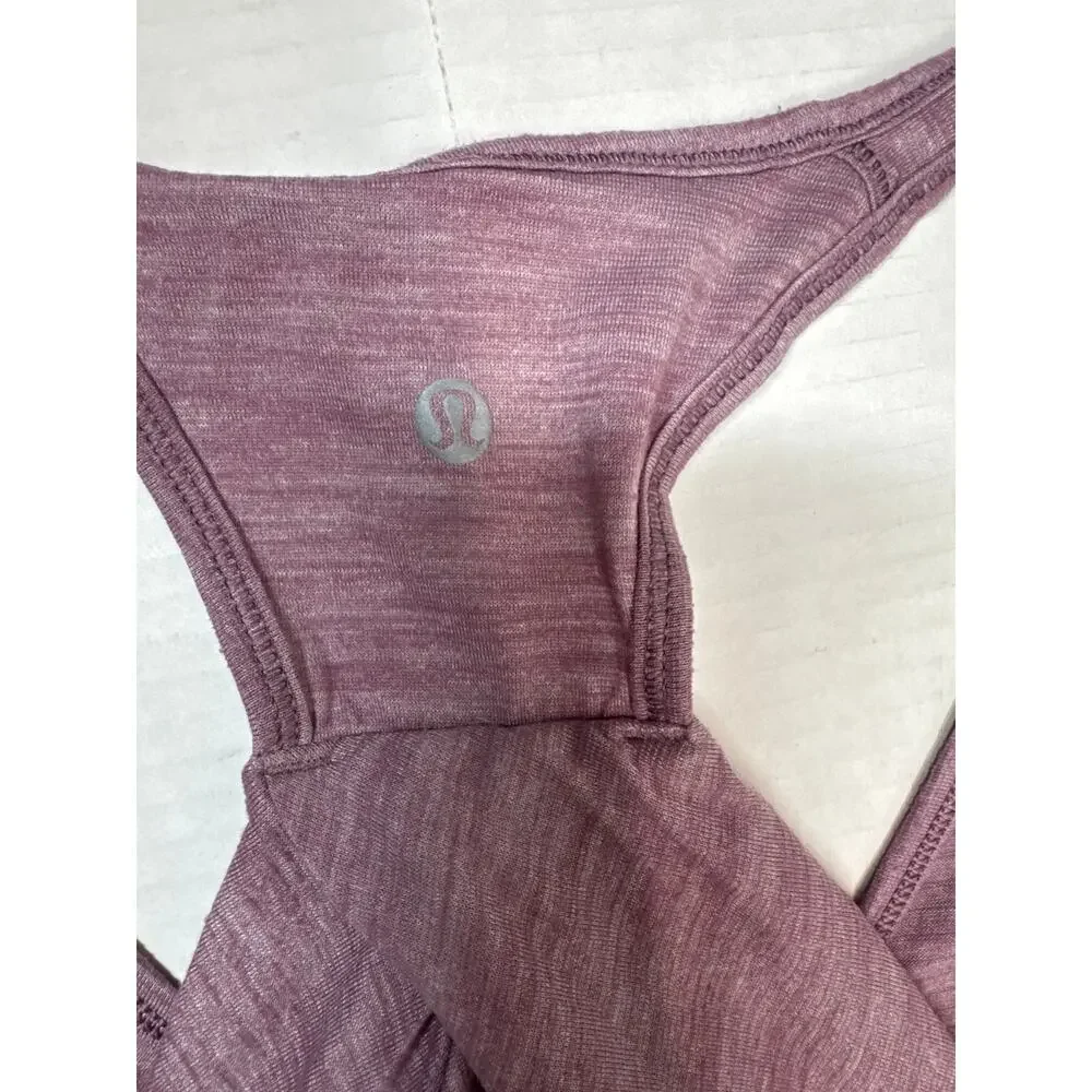 Lululemon Essential‎ Tank Heathered Dusty Mauve Racerback Size S Approximate